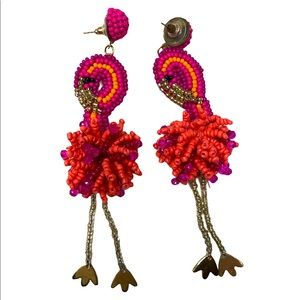 Flamingo Earrings with Adorable Dangling Feet